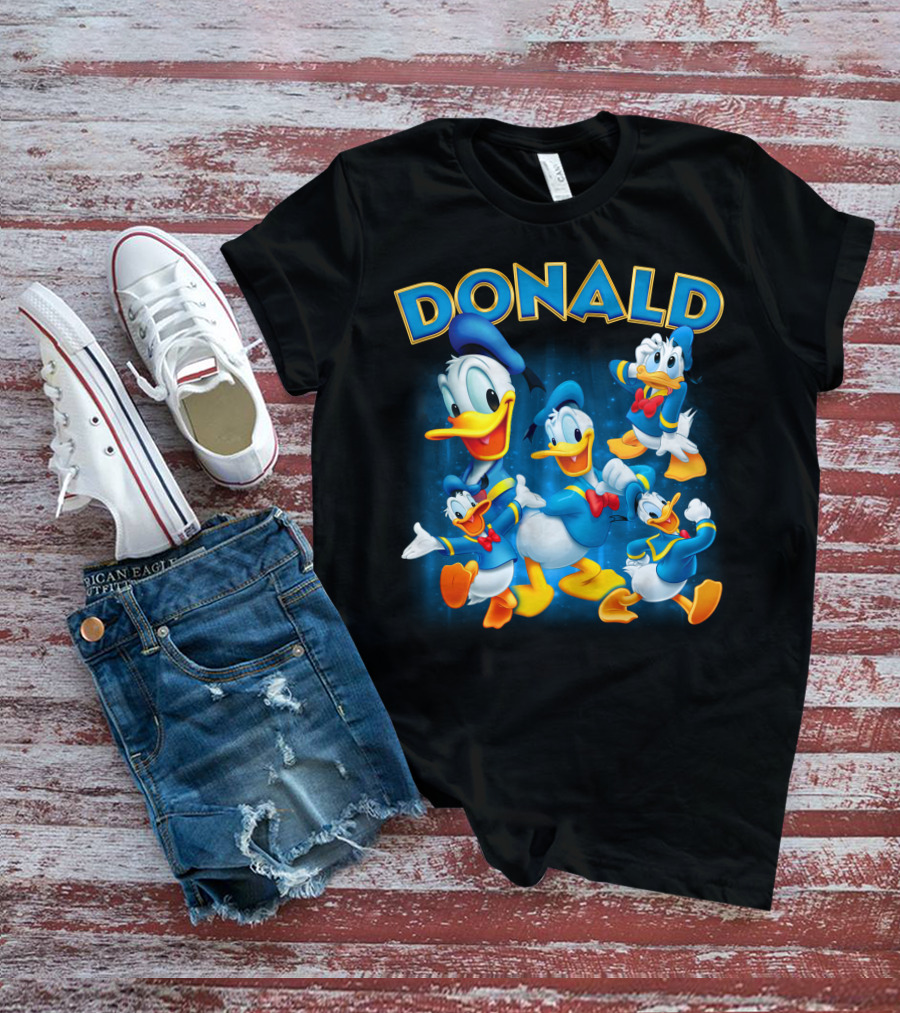 Donald Duck Blue Suit Yellow Duckling Cartoon Character Collection T-Shirt