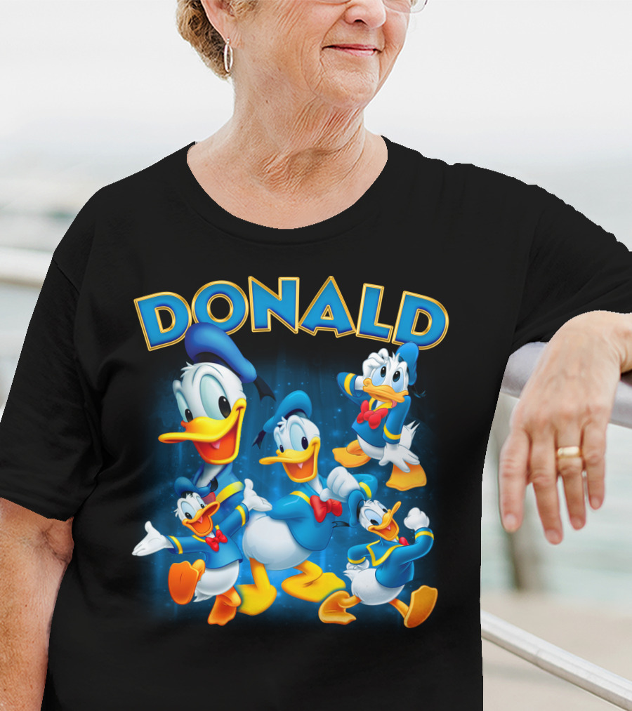 Donald Duck Blue Suit Yellow Duckling Cartoon Character Collection T-Shirt