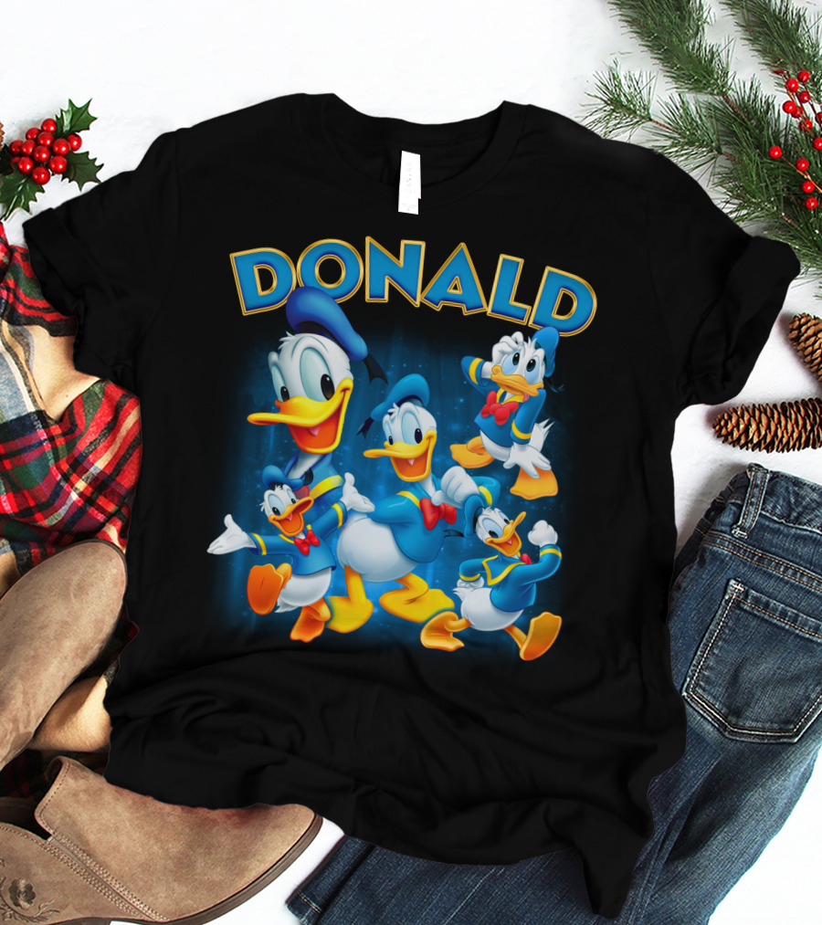 Donald Duck Blue Suit Yellow Duckling Cartoon Character Collection T-Shirt