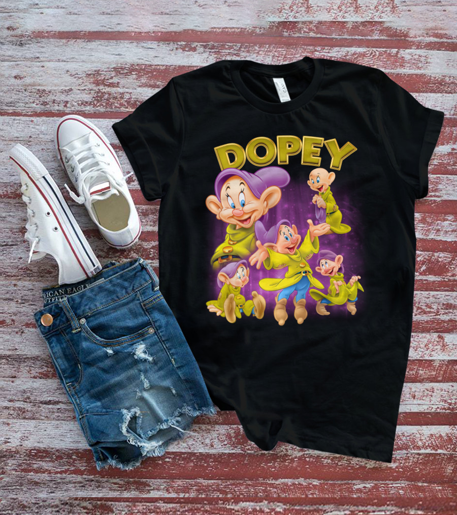 Dopey Disney Snow White Character Multiple Expressions T-Shirt