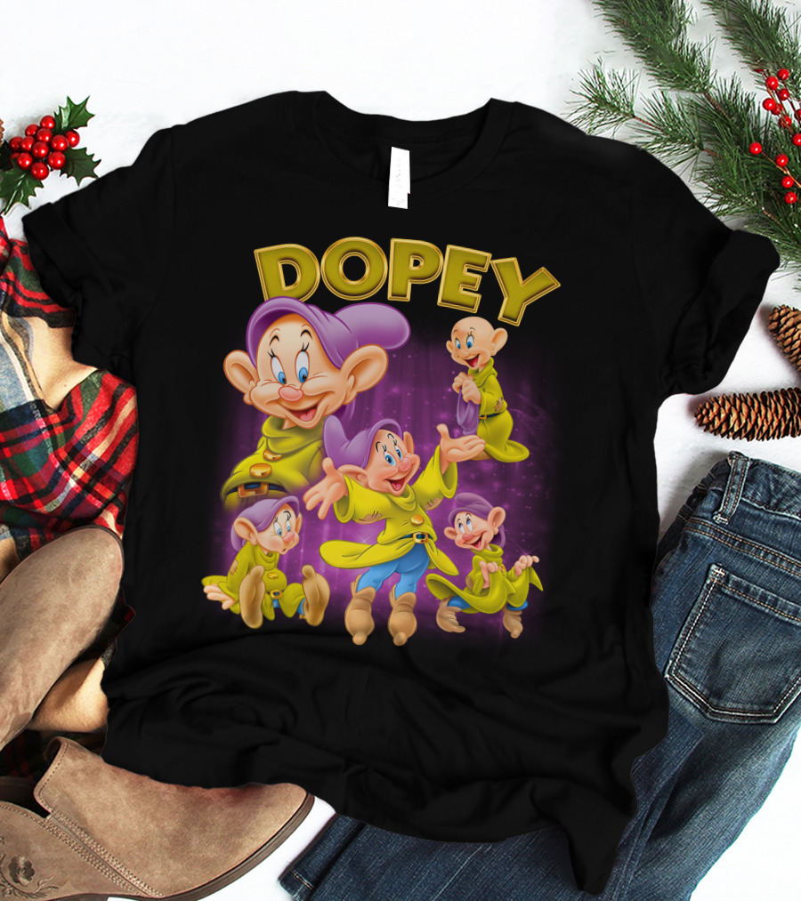 Dopey Disney Snow White Character Multiple Expressions T-Shirt