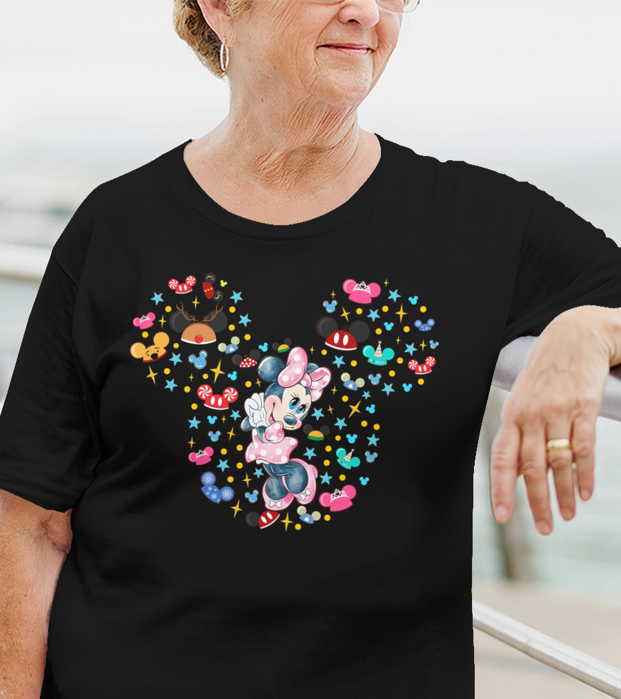 Minnie Mouse Iconic Bow Polka Dots And Mickey Ears Celebration T-Shirt