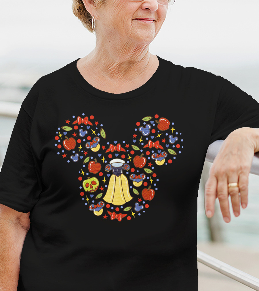 Snow White Mickey Mouse Ears With Apples And Bow Accents T-Shirt