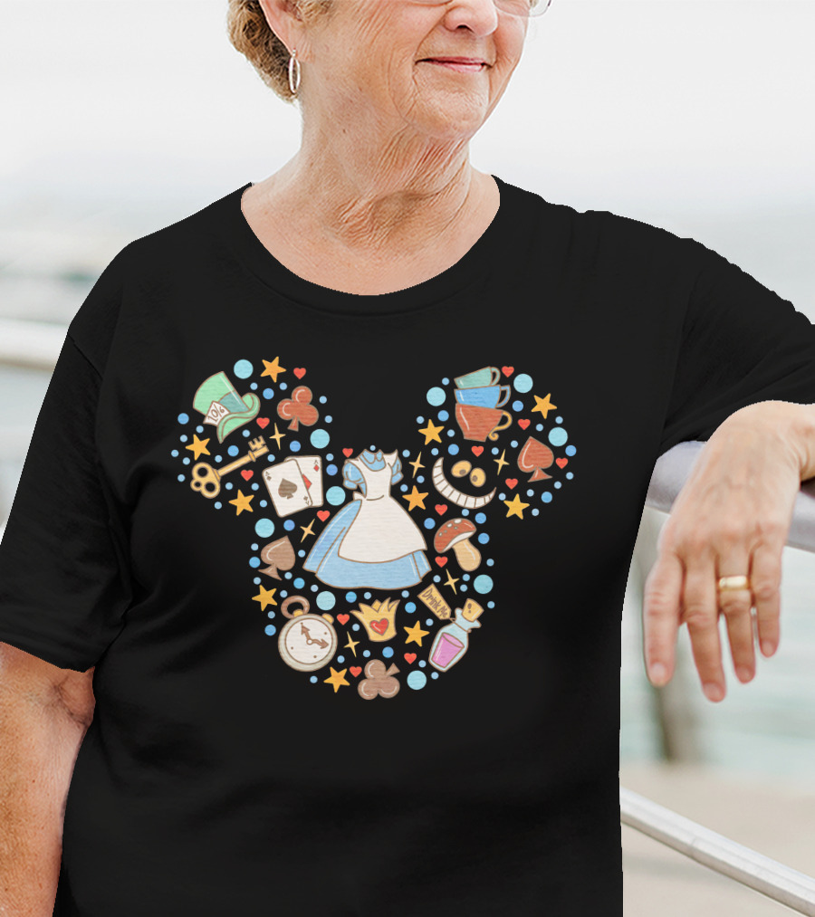 Alice In Wonderland Tea Party Iconic Symbols Disney Elements T-Shirt