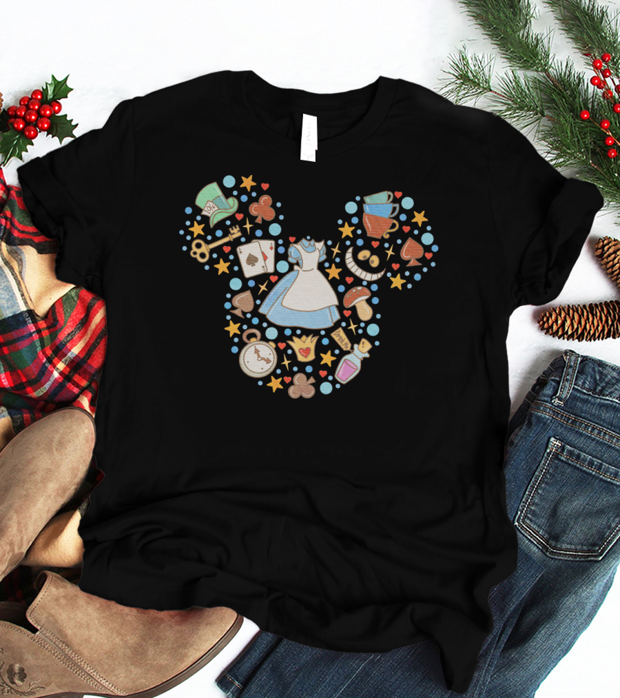 Alice In Wonderland Tea Party Iconic Symbols Disney Elements T-Shirt