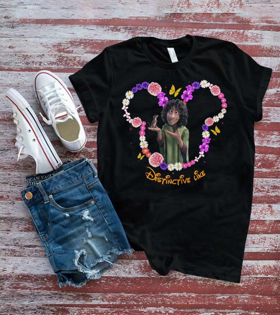 Distinctive Like Bruno With Colorful Floral Heart And Butterflies T-Shirt