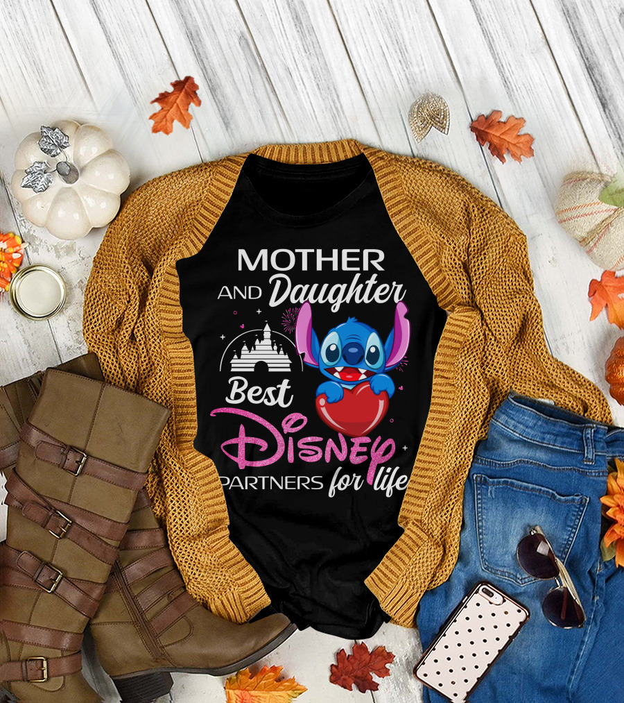 Mother And Daughter Best Disney Partners For Life Stitch T-Shirt