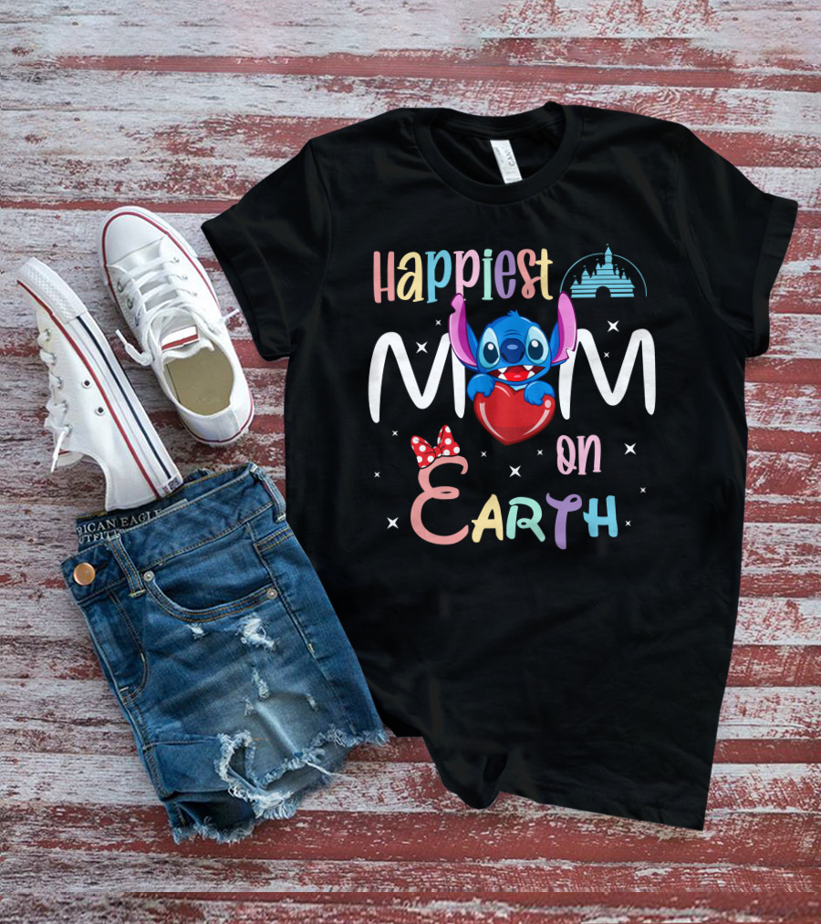 Happiest Mom On Earth Stitch Castle T-Shirt