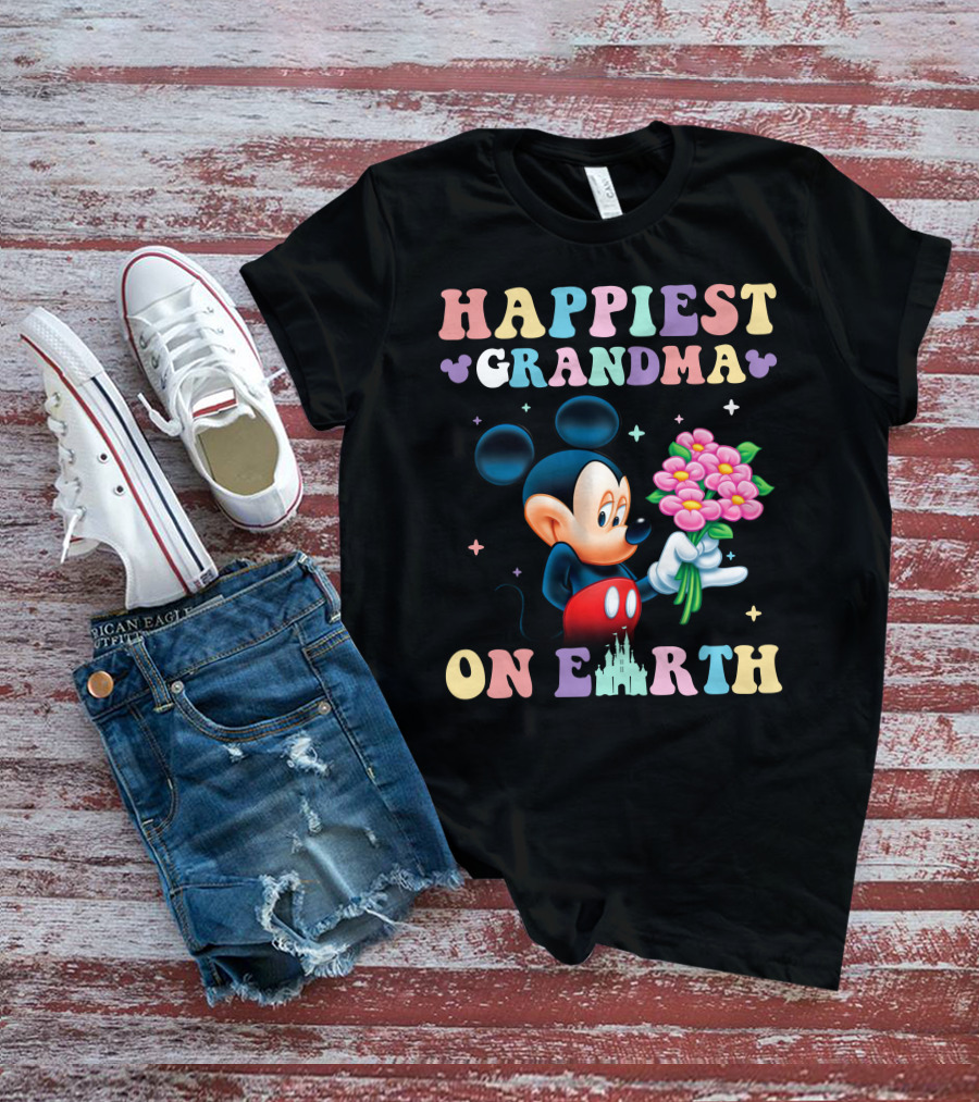 Happiest Grandma On Earth Mickey Mouse T-Shirt