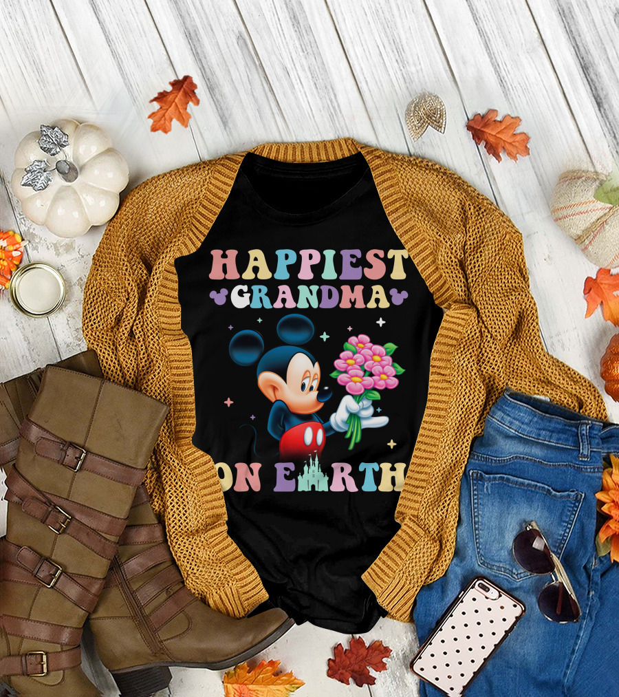 Happiest Grandma On Earth Mickey Mouse T-Shirt