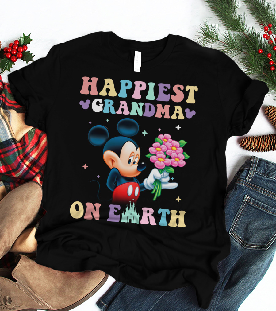 Happiest Grandma On Earth Mickey Mouse T-Shirt