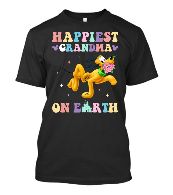 Happiest Grandma On Earth Pluto Disney Castle T-Shirt