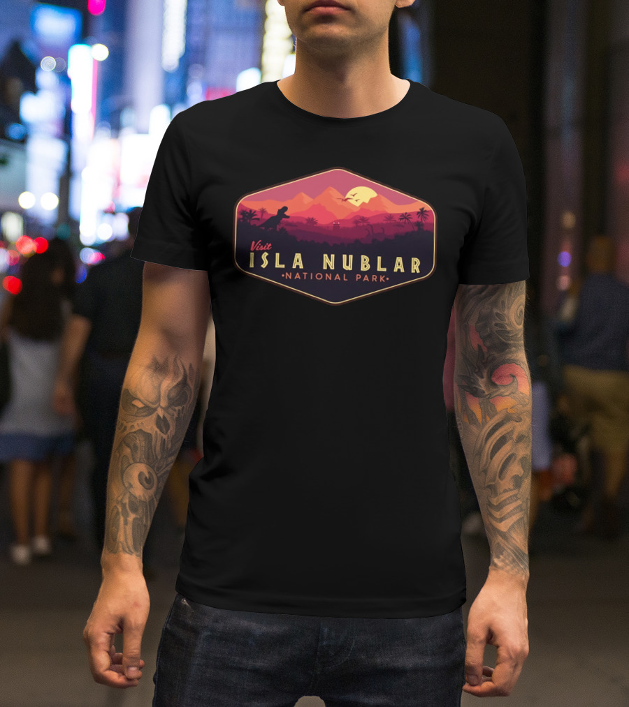 Visit Isla Nublar National Park Jurassic World Parody Jurassic Park T-Shirt