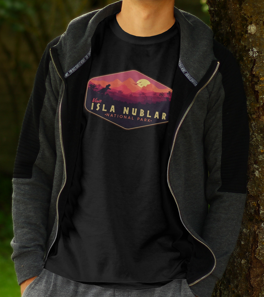 Visit Isla Nublar National Park Jurassic World Parody Jurassic Park T-Shirt
