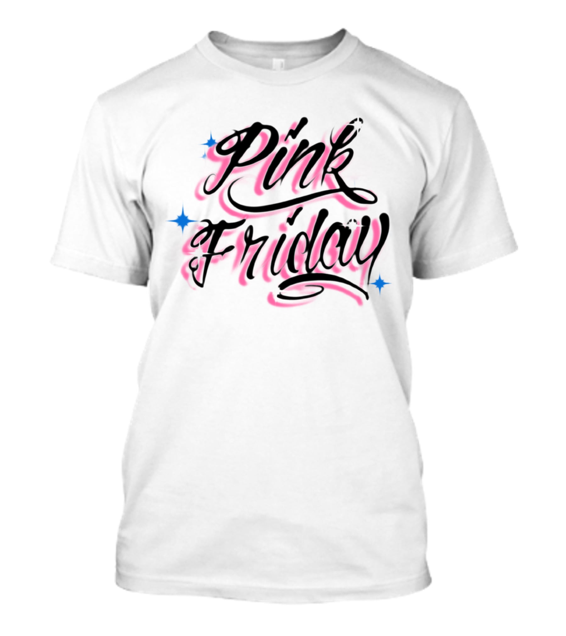 Pink Friday Retro Script With Star Accents T-Shirt
