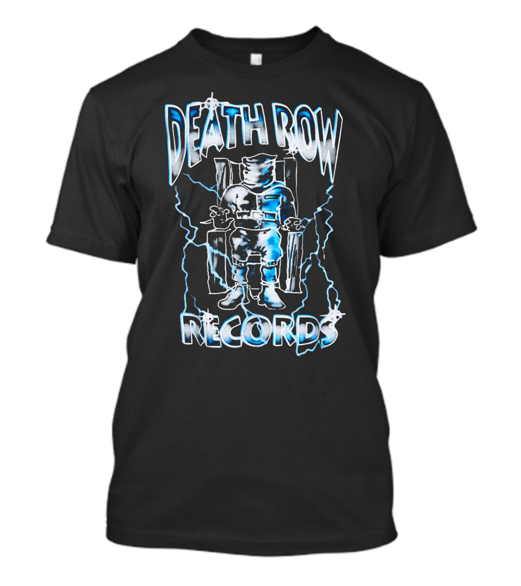 Death Row Records Electric Chair Icon With Blue Lightning Effects T-Shirt
