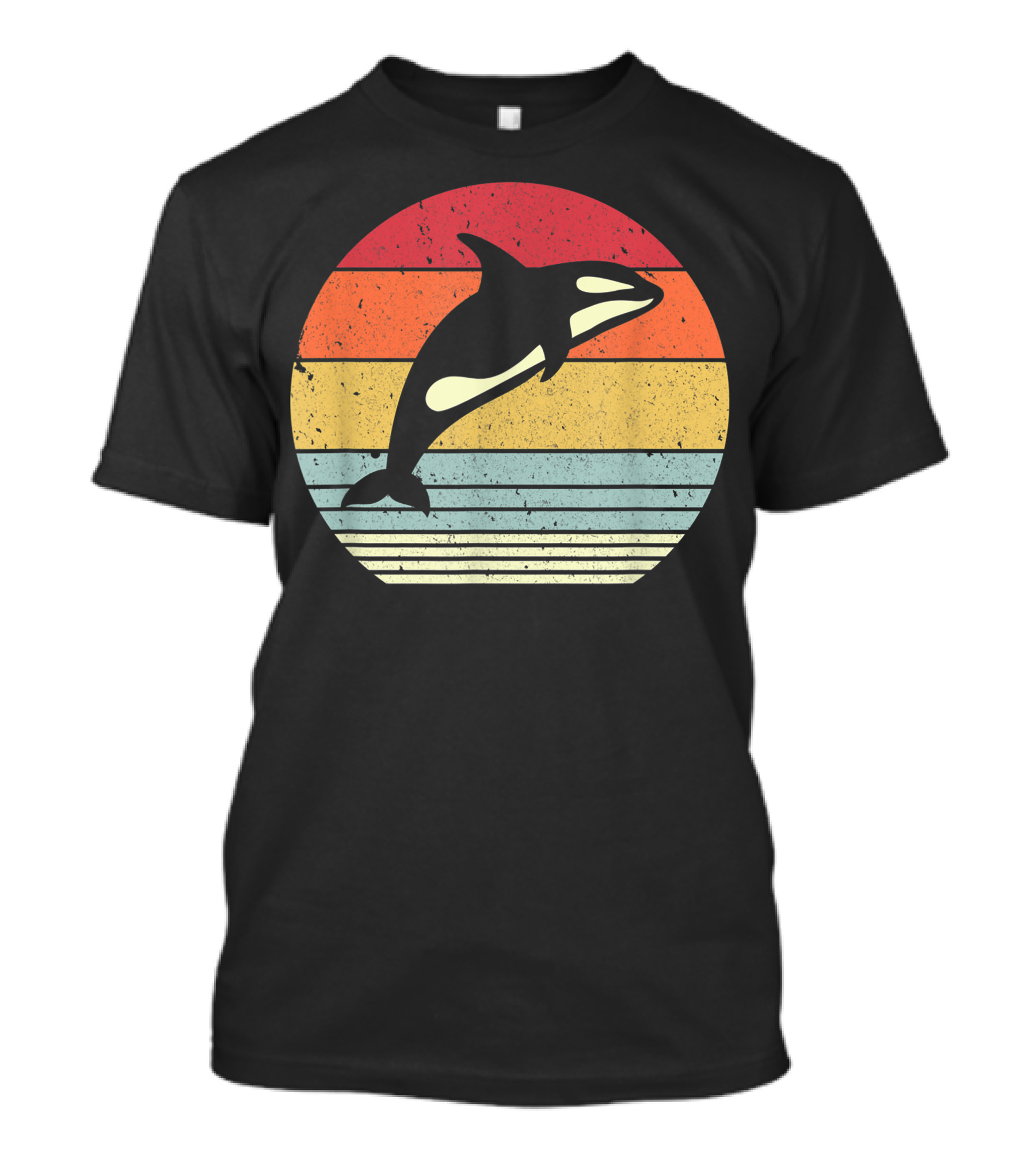 Orca Retro Sunset Style Ocean Stripes T-Shirt