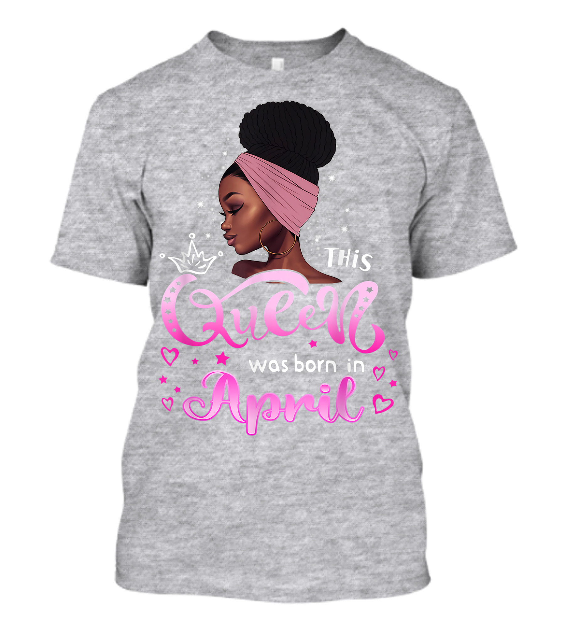 This Queen Was Born In April Black Queen Birthday T-Shirt