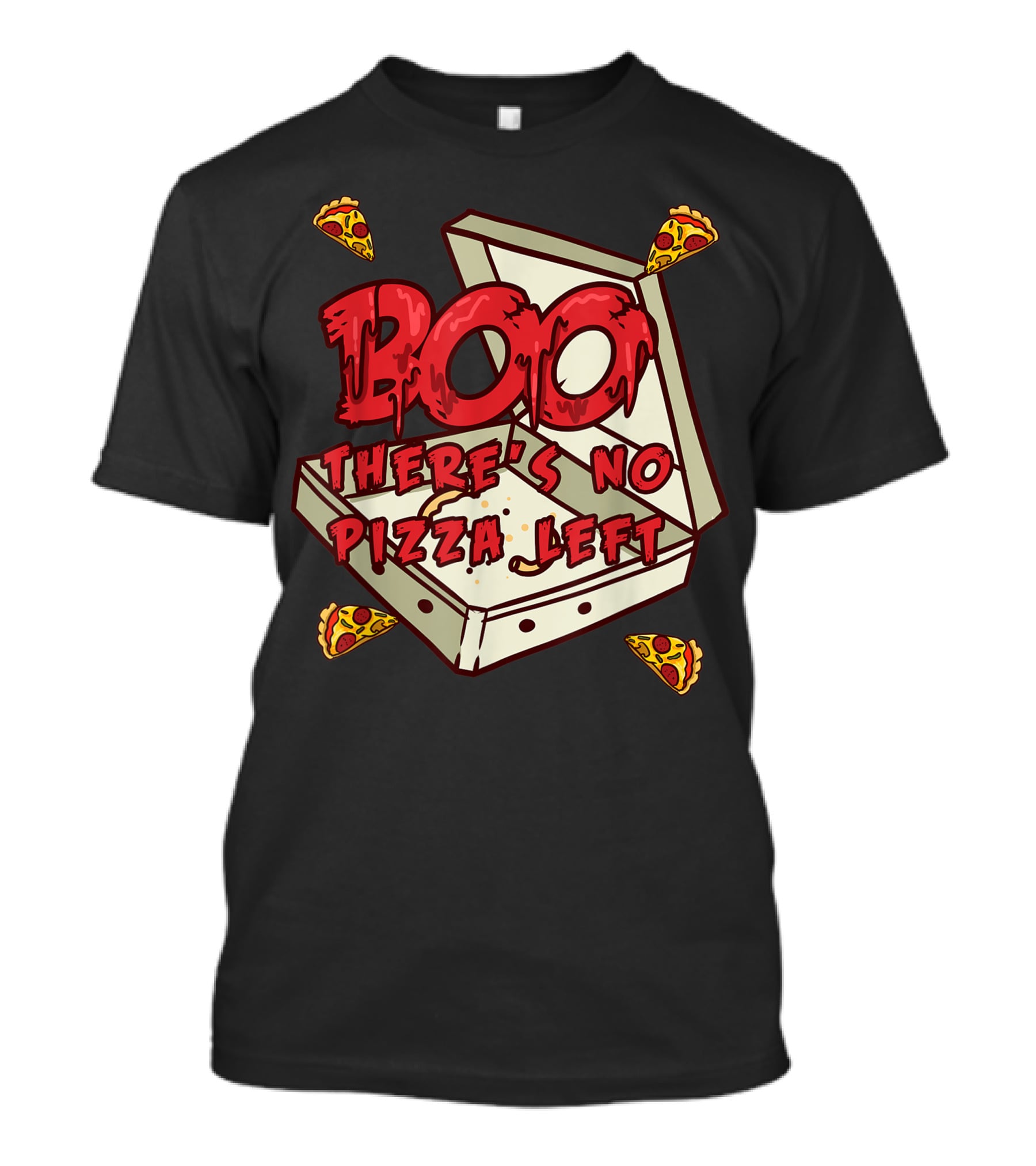 BOO Pizza Box Surprise There's No Pizza Left Scattered Slices T-Shirt