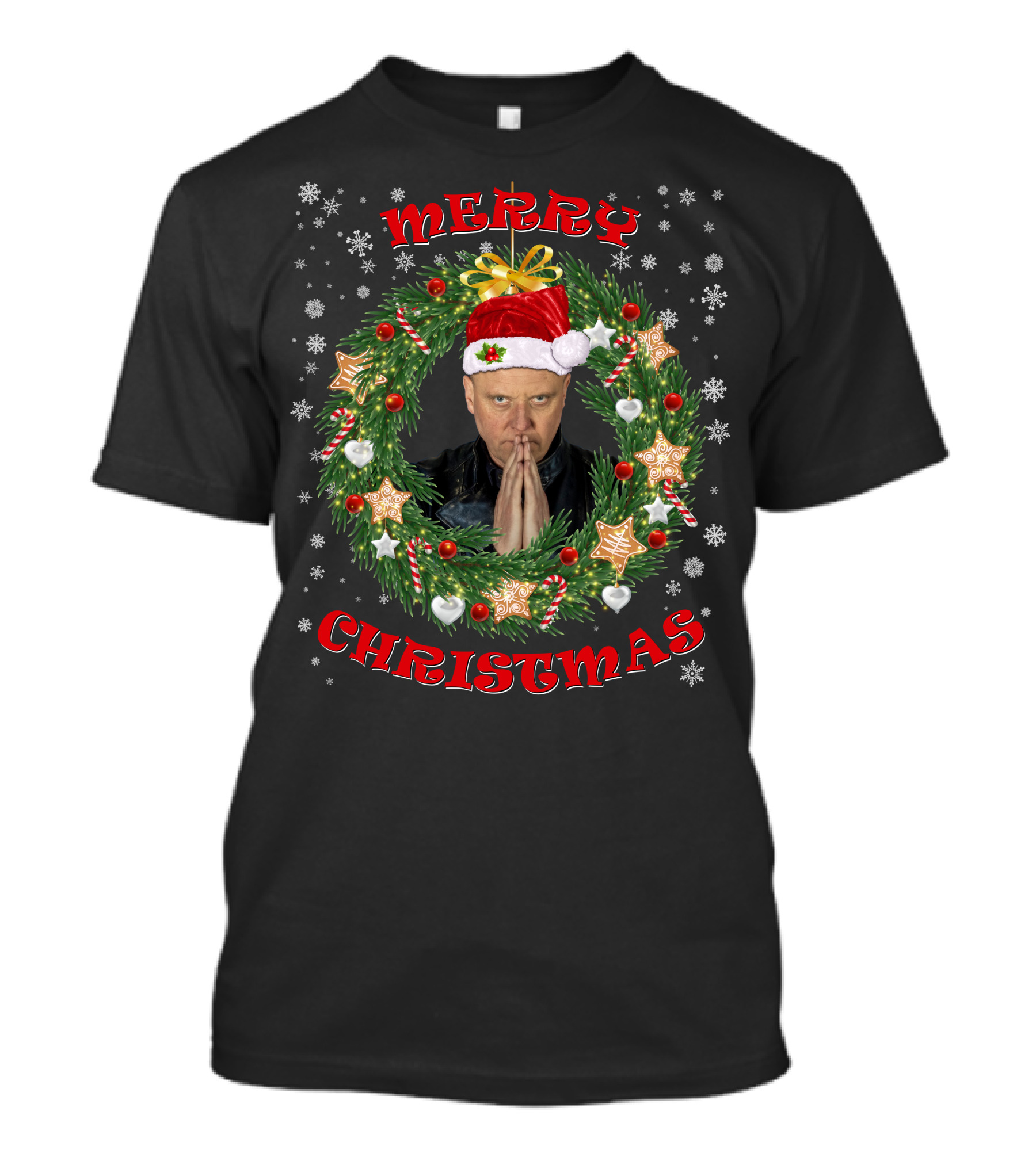 Merry Christmas Glenn Gregory Santa Hat Wreath T-Shirt