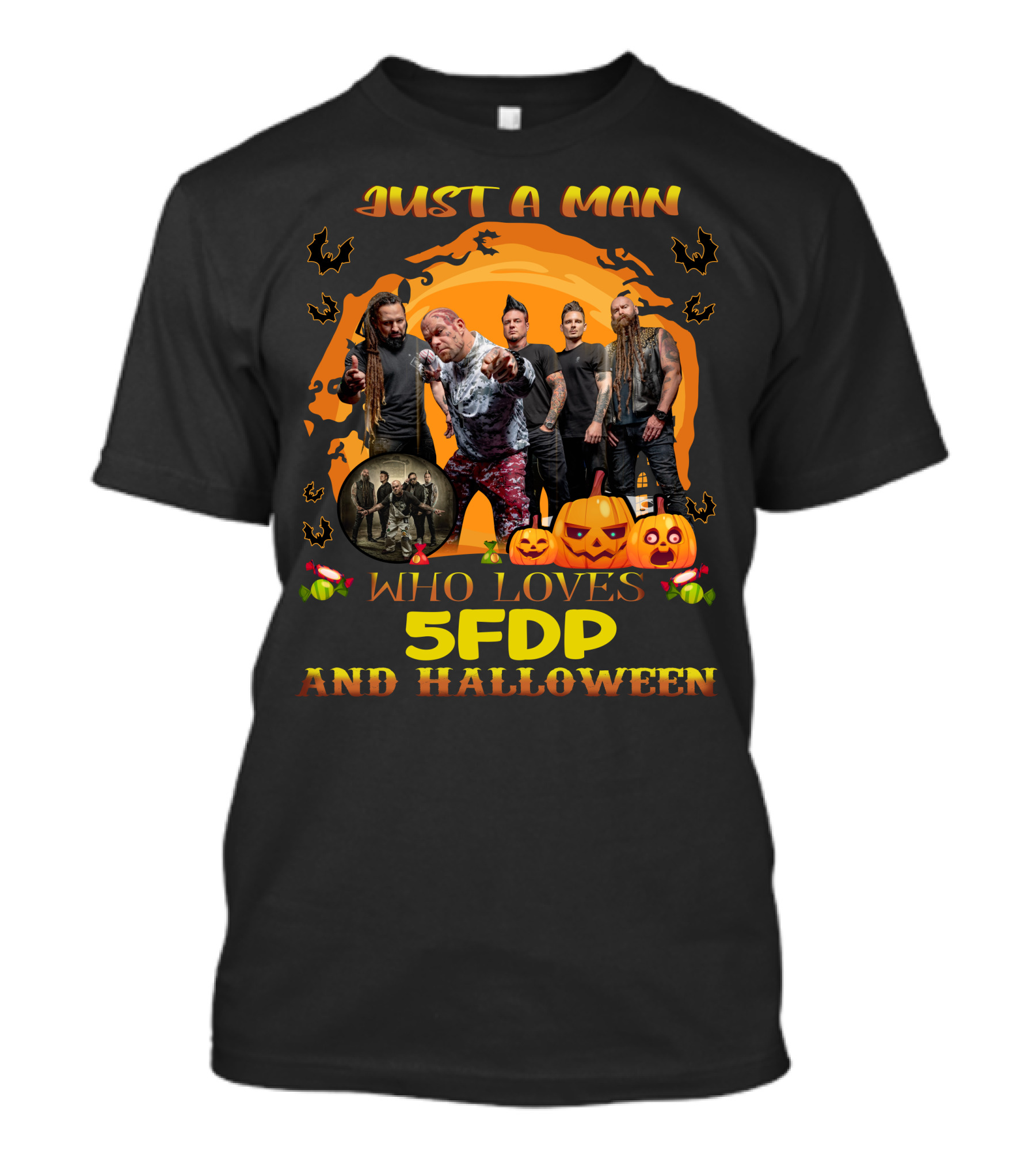 Just A Man Who Loves 5FDP And Halloween T-Shirt