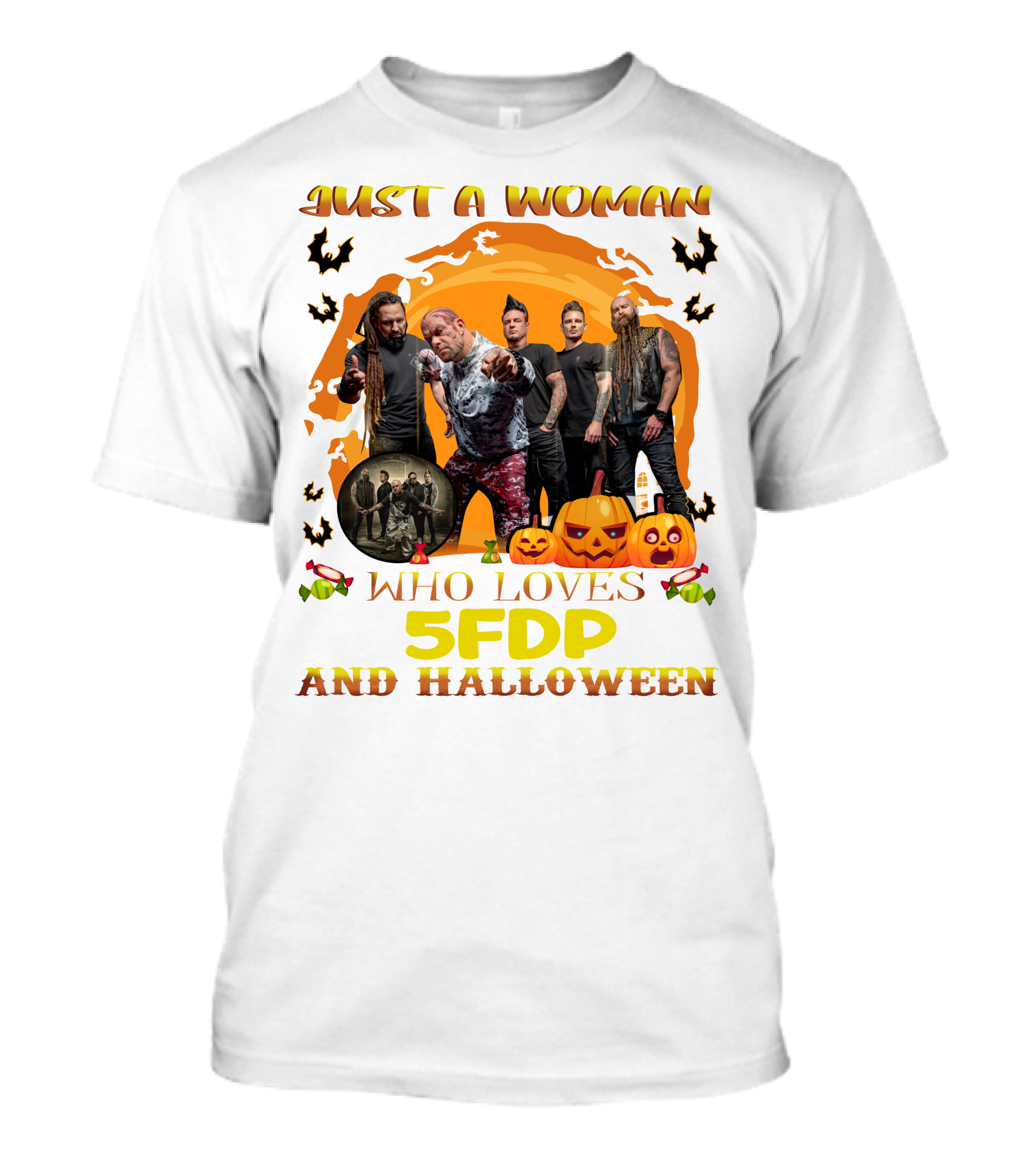 Just A Woman Who Loves 5FDP And Halloween T-Shirt
