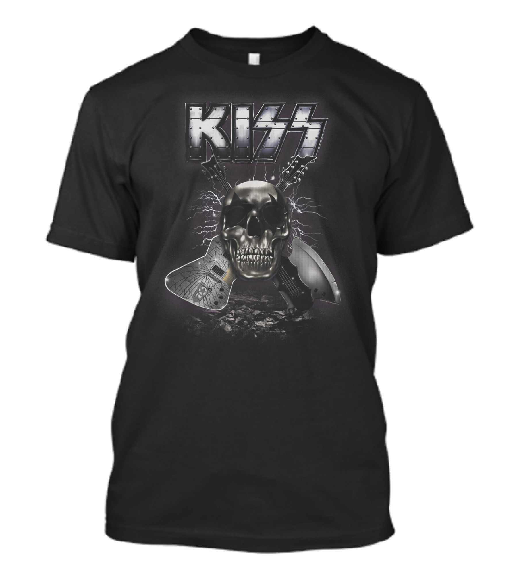 KISS Skull With Guitars And Lightning T-Shirt