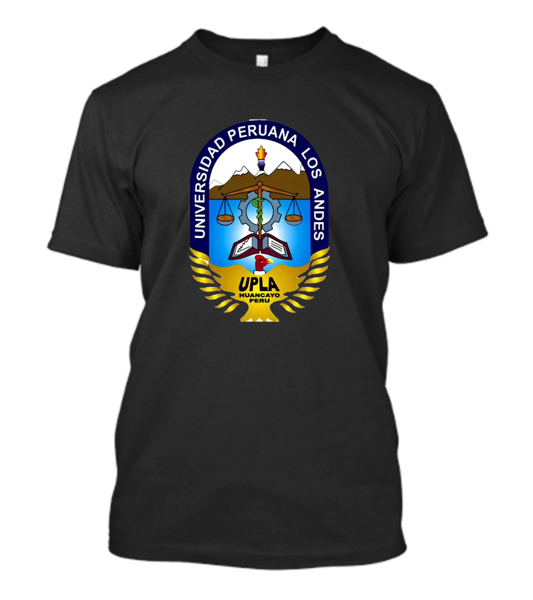 Universidad Peruana Los Andes UPLA Huancayo Peru Crest With Scales And Mountains T-Shirt