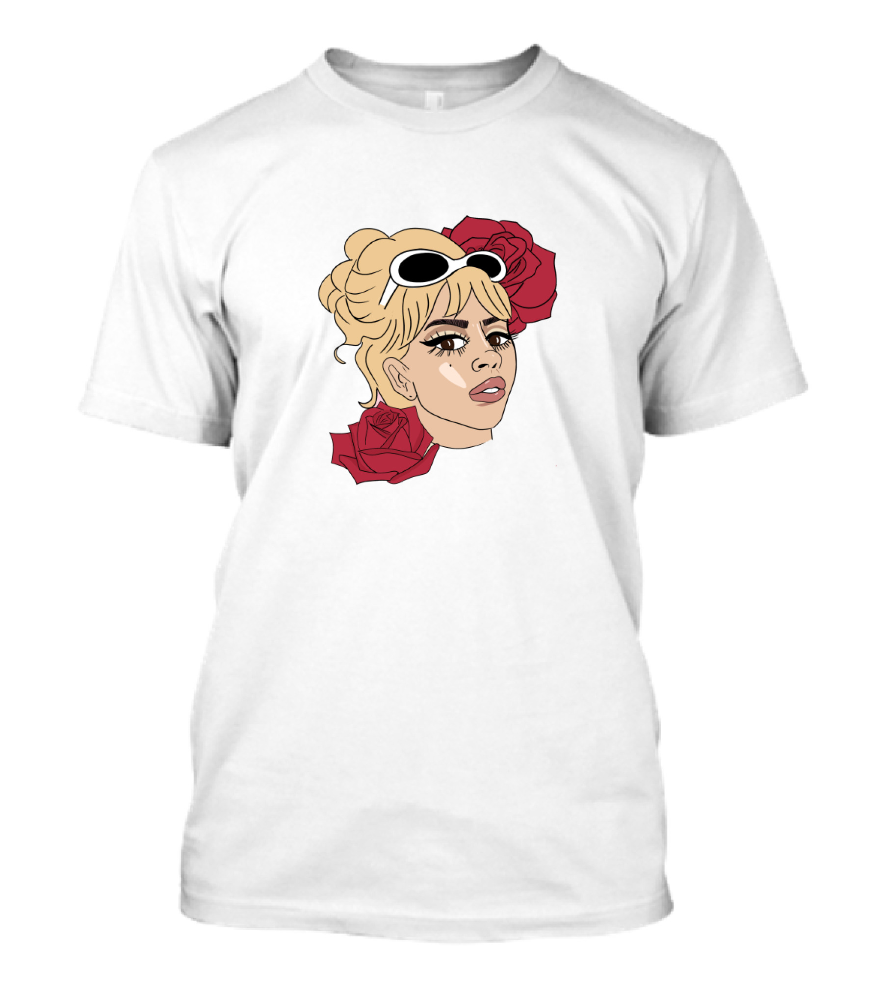 Kali Uchis Blonde Sunglasses Red Roses T-Shirt
