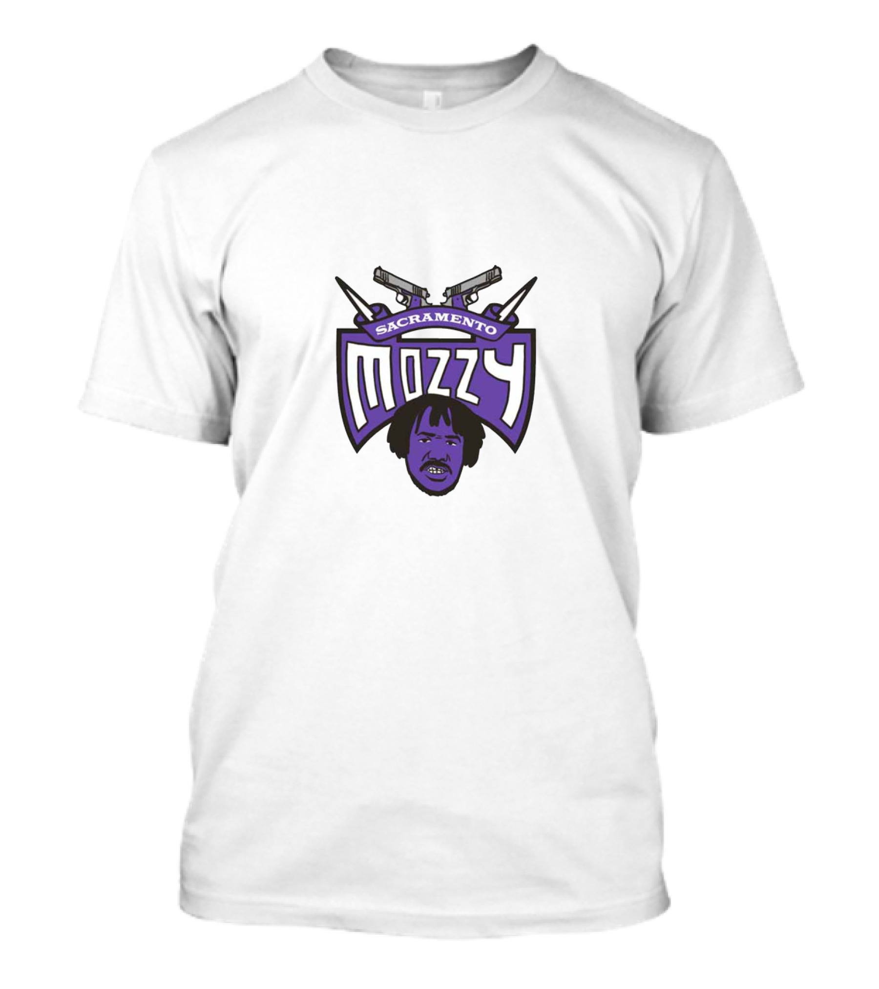Sacramento Mozzy Purple Face With Guns T-Shirt