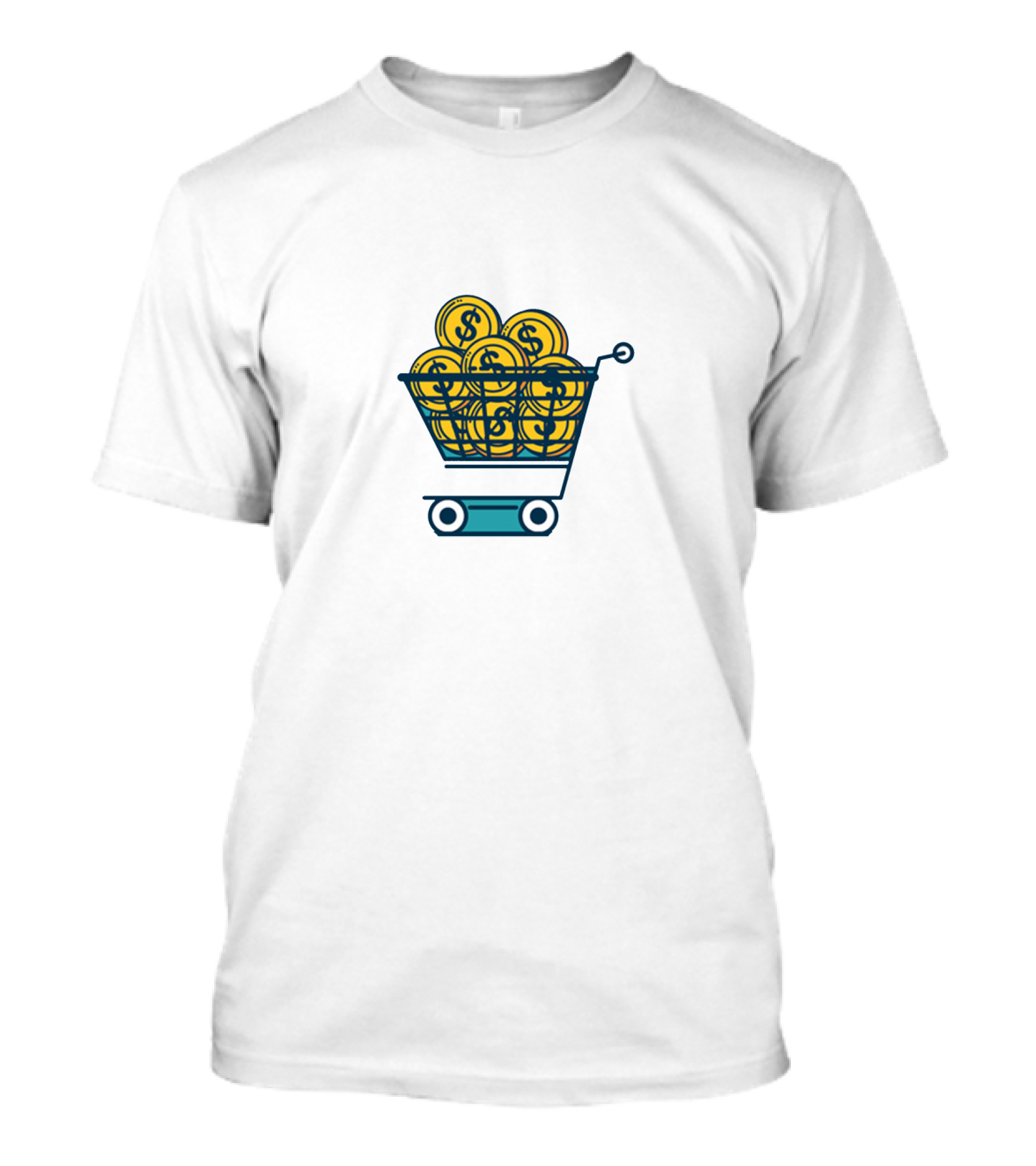 Cart Abandonment Shopping Cart Filled With Dollar Coins T-Shirt