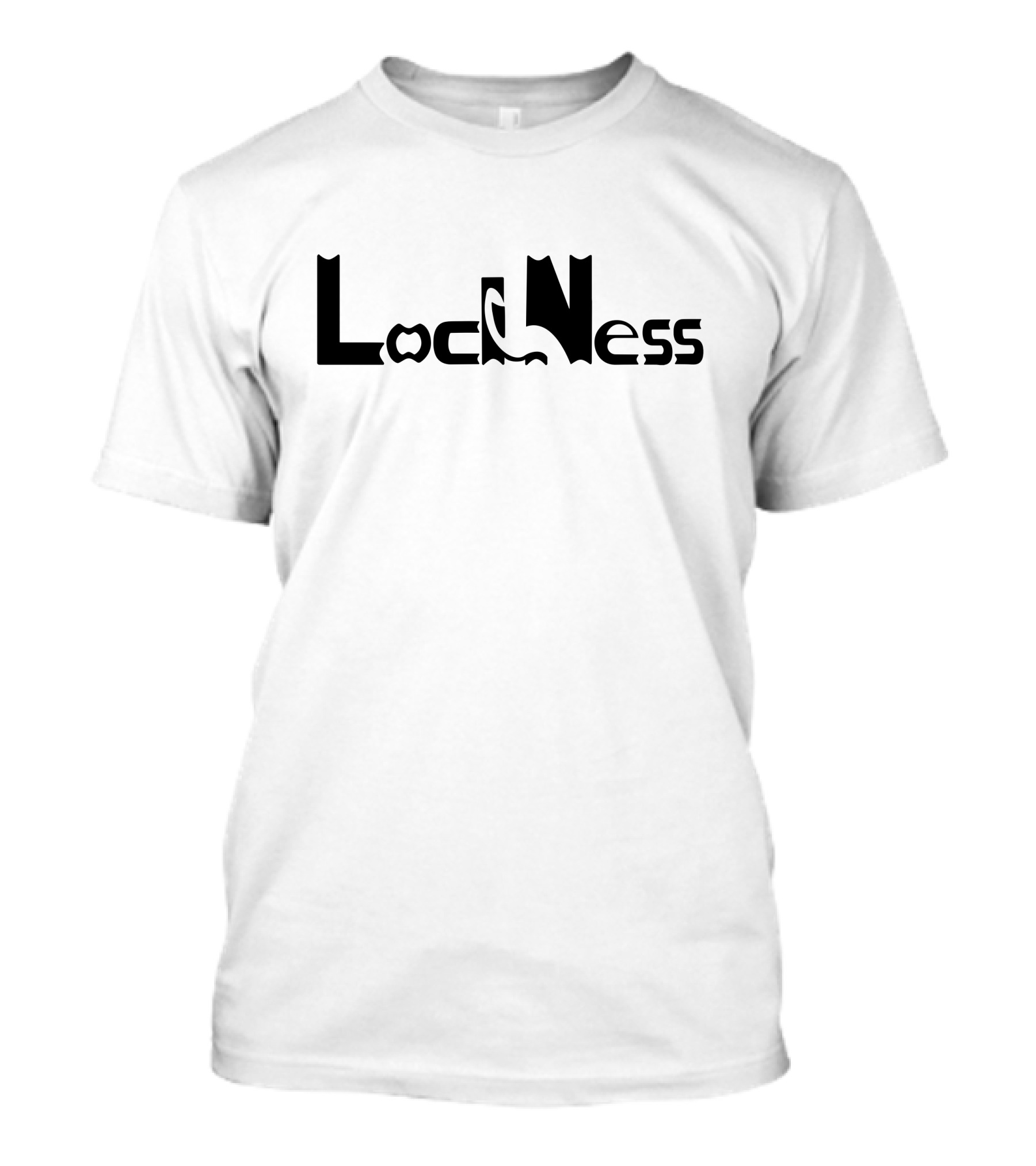 Loch Ness Monster Silhouette Typography T-Shirt