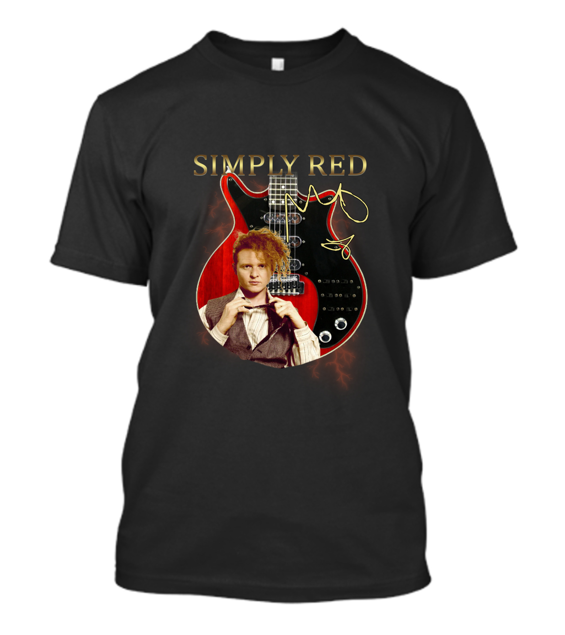 SIMPLY RED Signature Guitar With Iconic Image T-Shirt