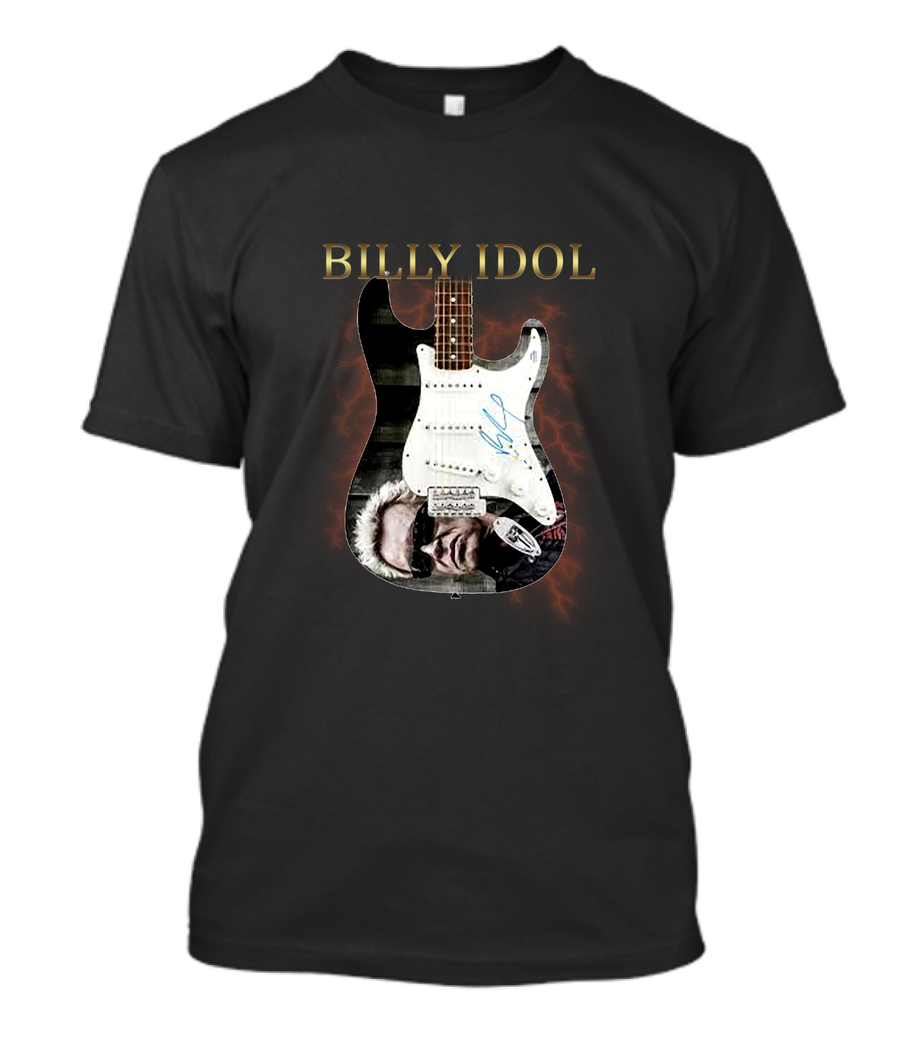 BILLY IDOL Electric Stage Guitar Signed Heroic T-Shirt