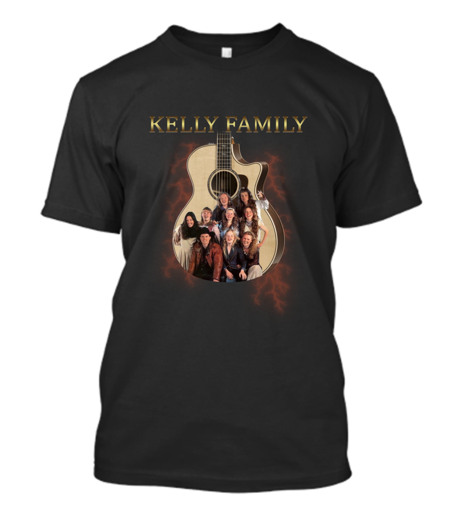 Kelly Family Acoustic Guitar Lightning T-Shirt