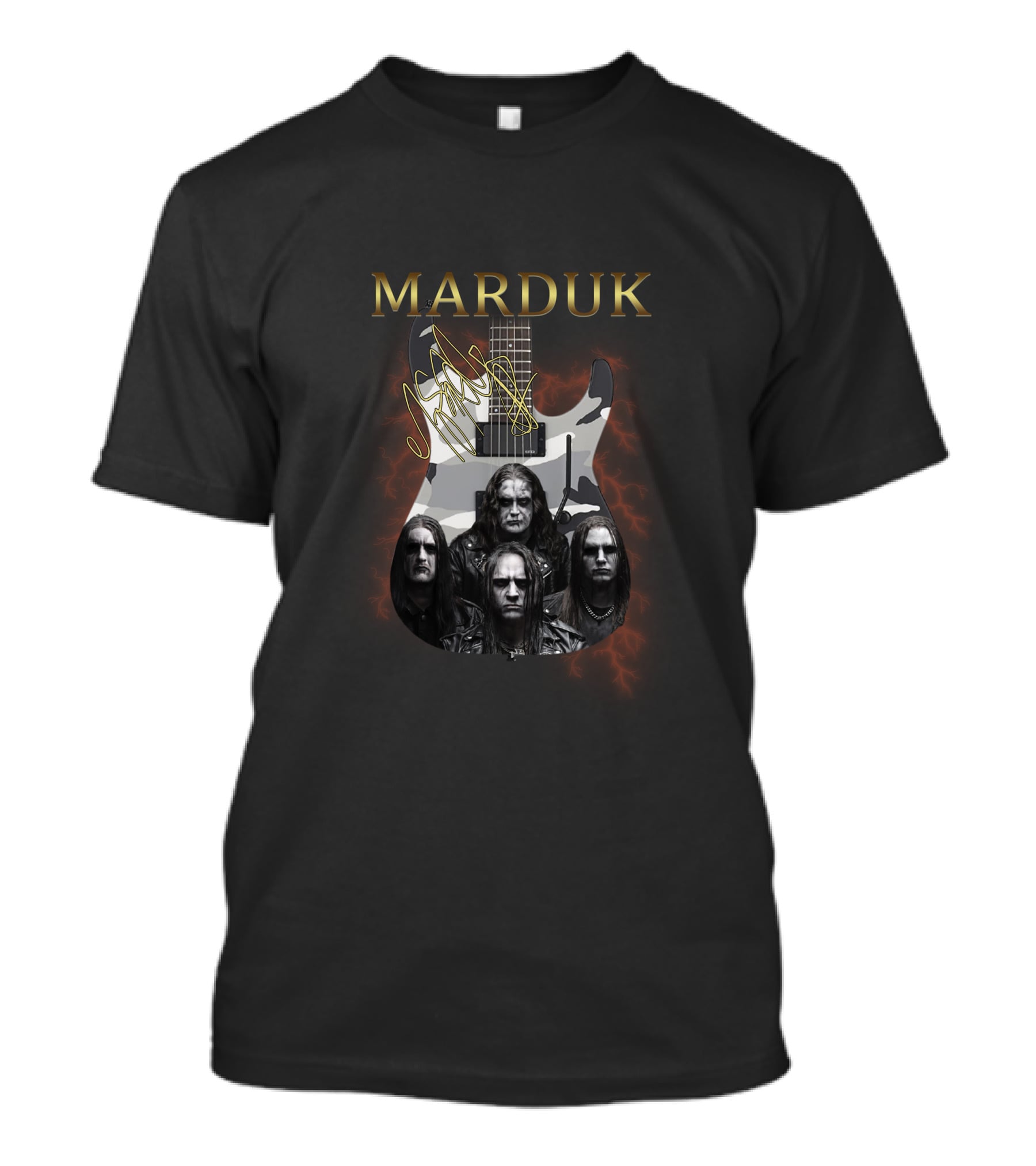 Marduk Band With Signature Electric Guitar T-Shirt