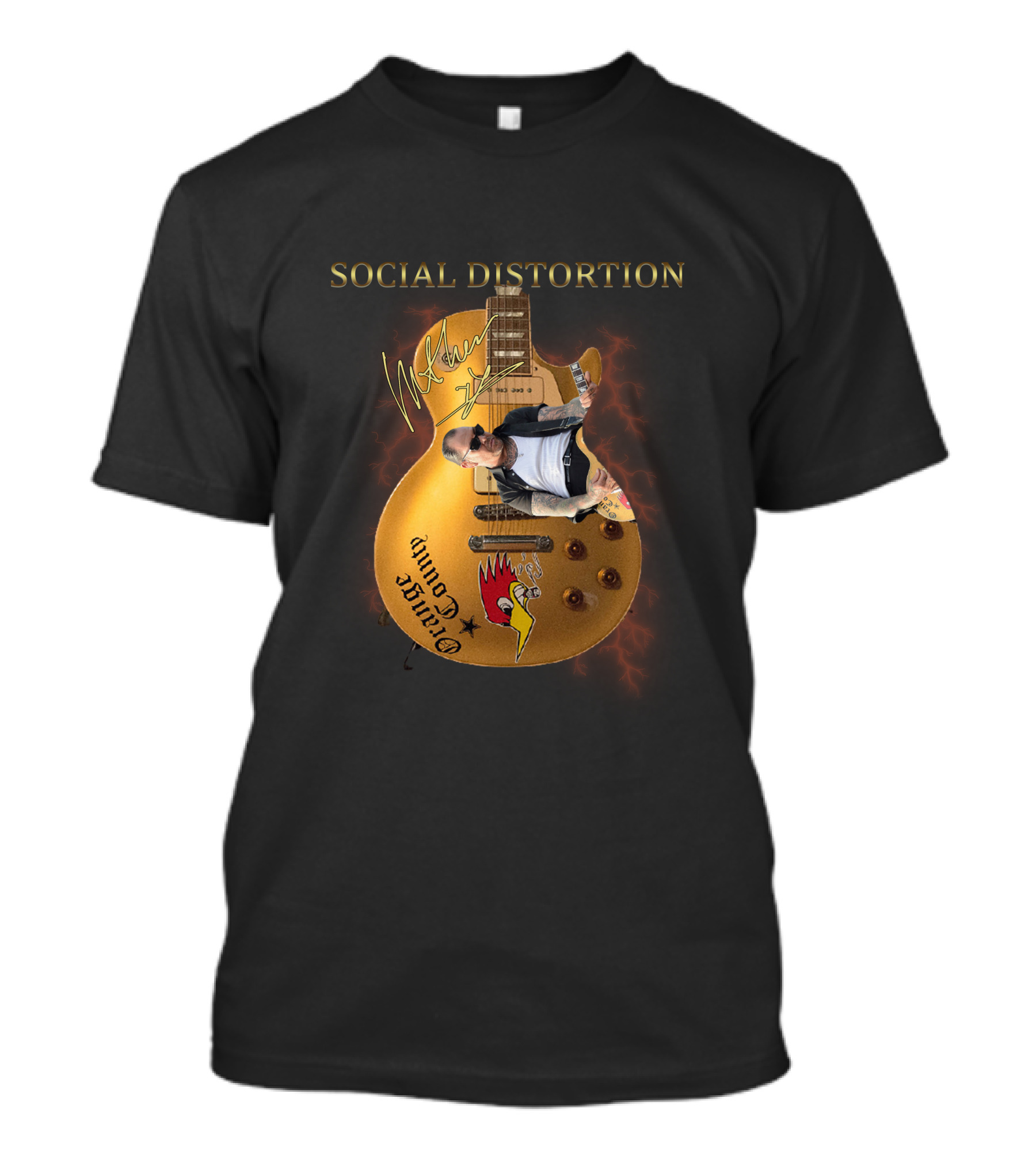 Social Distortion Authentic Guitar Signature Northern Cali Punk Rock T-Shirt