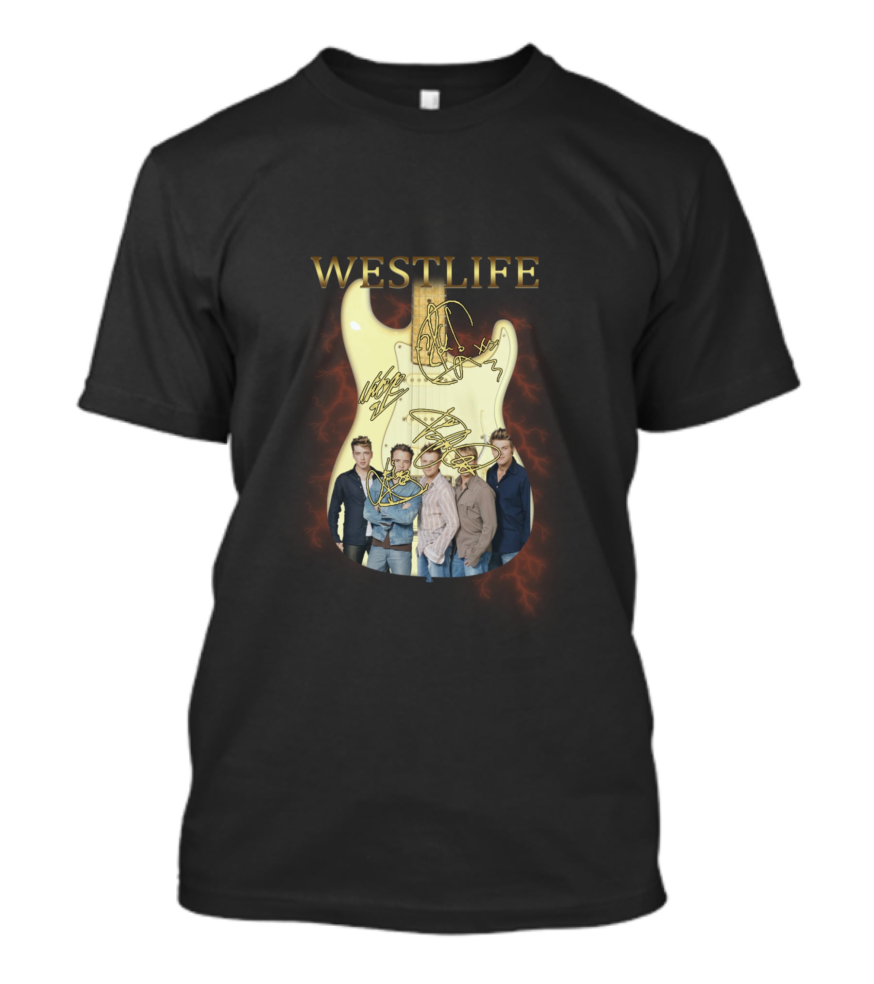 Westlife Guitar And Band Members Montage T-Shirt
