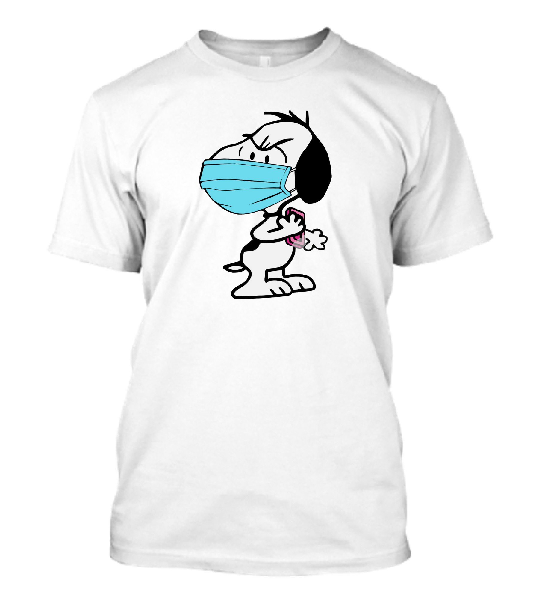 Snoopy Wearing Mask Washing Hands Hygiene Reminder T-Shirt