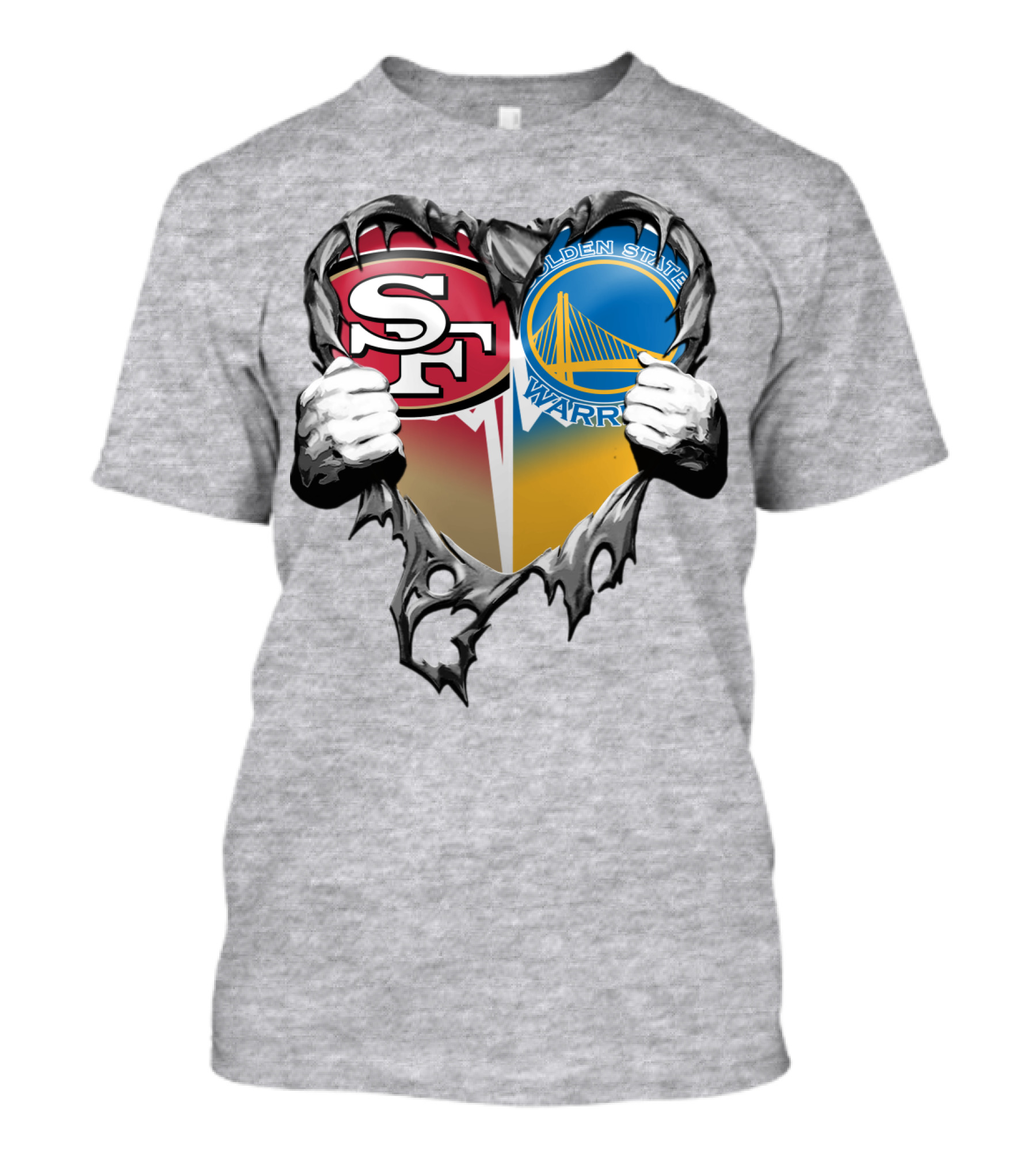 Sf 49ers Golden State Warriors Heart Logo Mashup T-Shirt