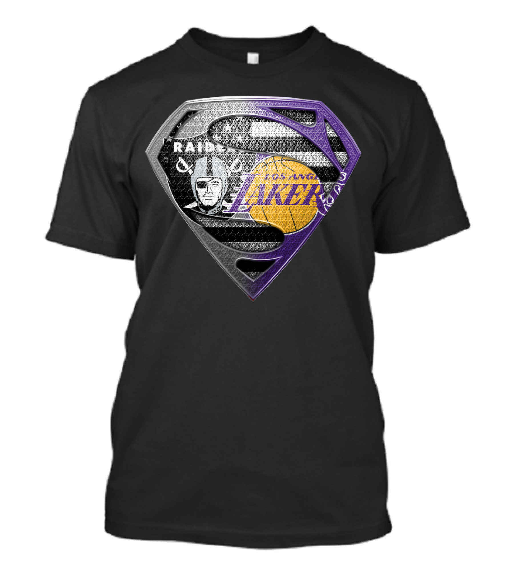 Los Angeles Lakers And Raiders Super Shield T-Shirt