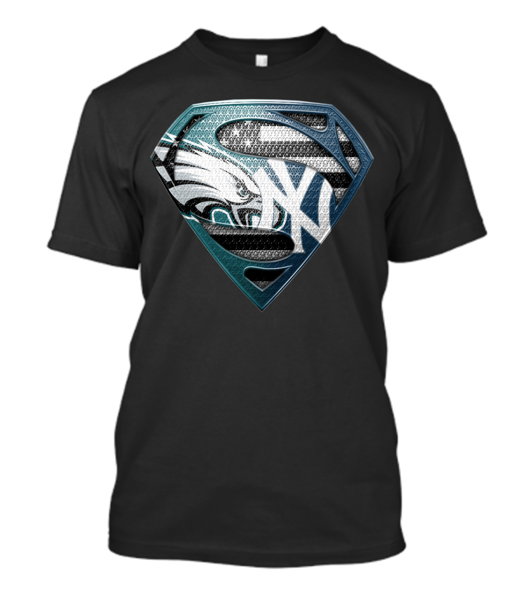 Superman Philadelphia Eagles New York Yankees Logo Fusion T-Shirt