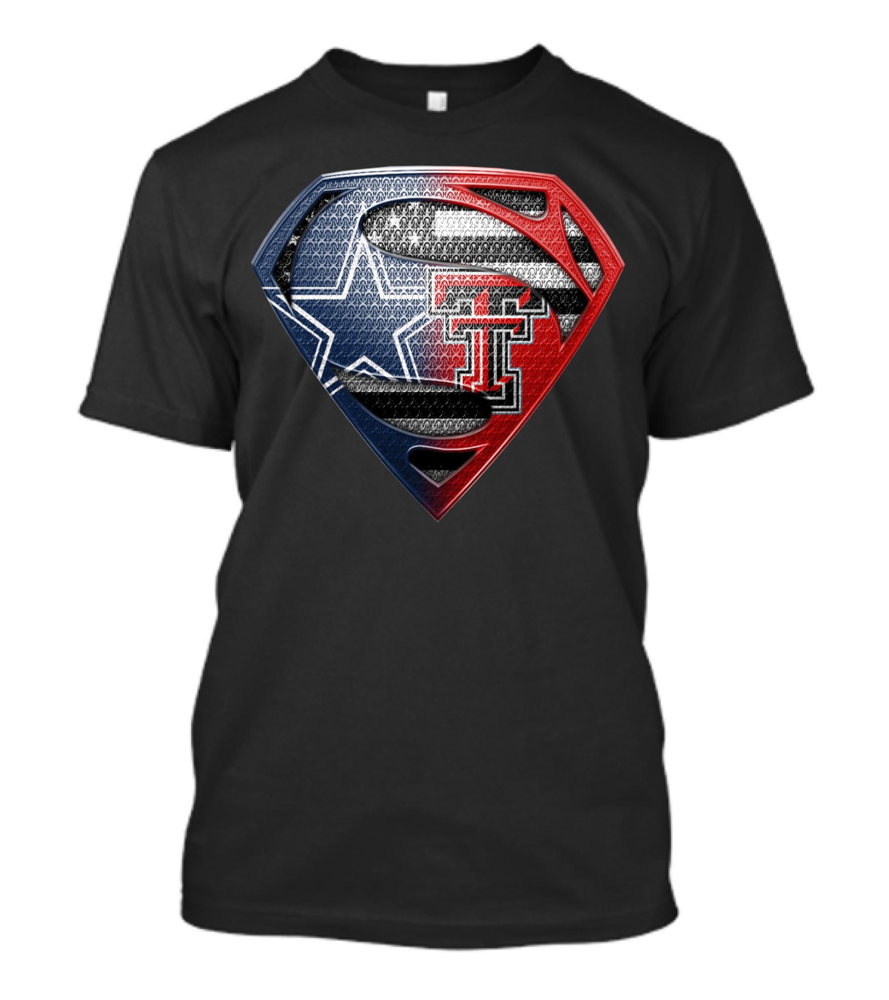 Dallas Texas Tech Superman Star Logo Fusion T-Shirt