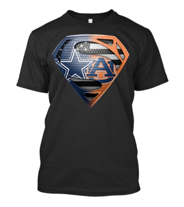 Dallas Cowboys Auburn Tigers Superman Emblem Fusion T-Shirt