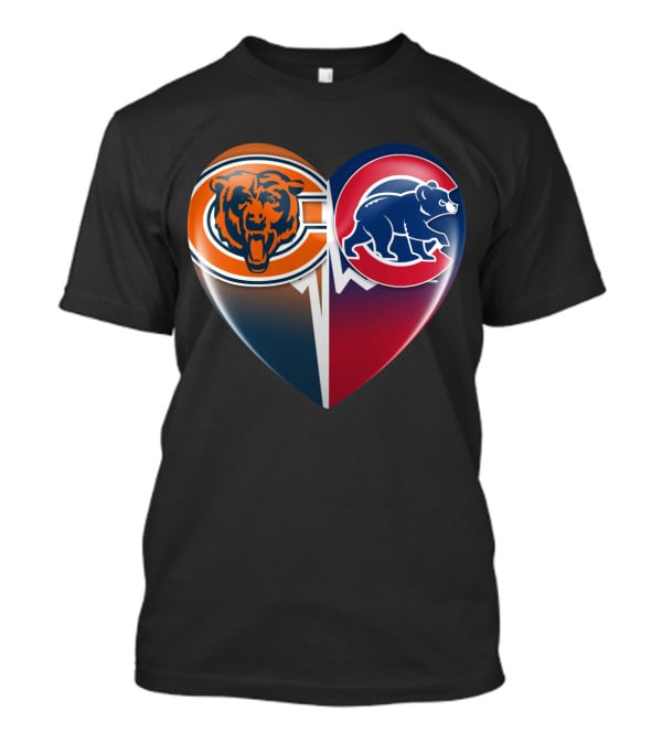 Chicago Bears And Cubs Split Heart TIM 008 T-Shirt