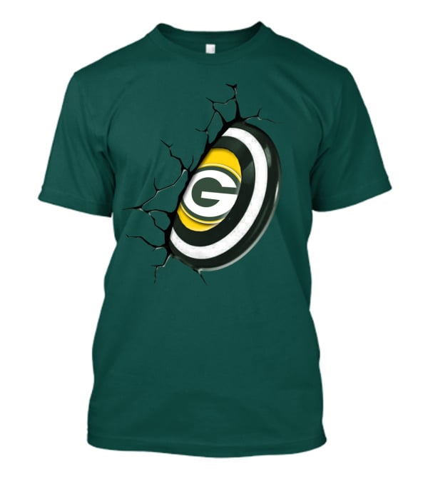 Green Bay Packers Cracked Logo Burst T-Shirt
