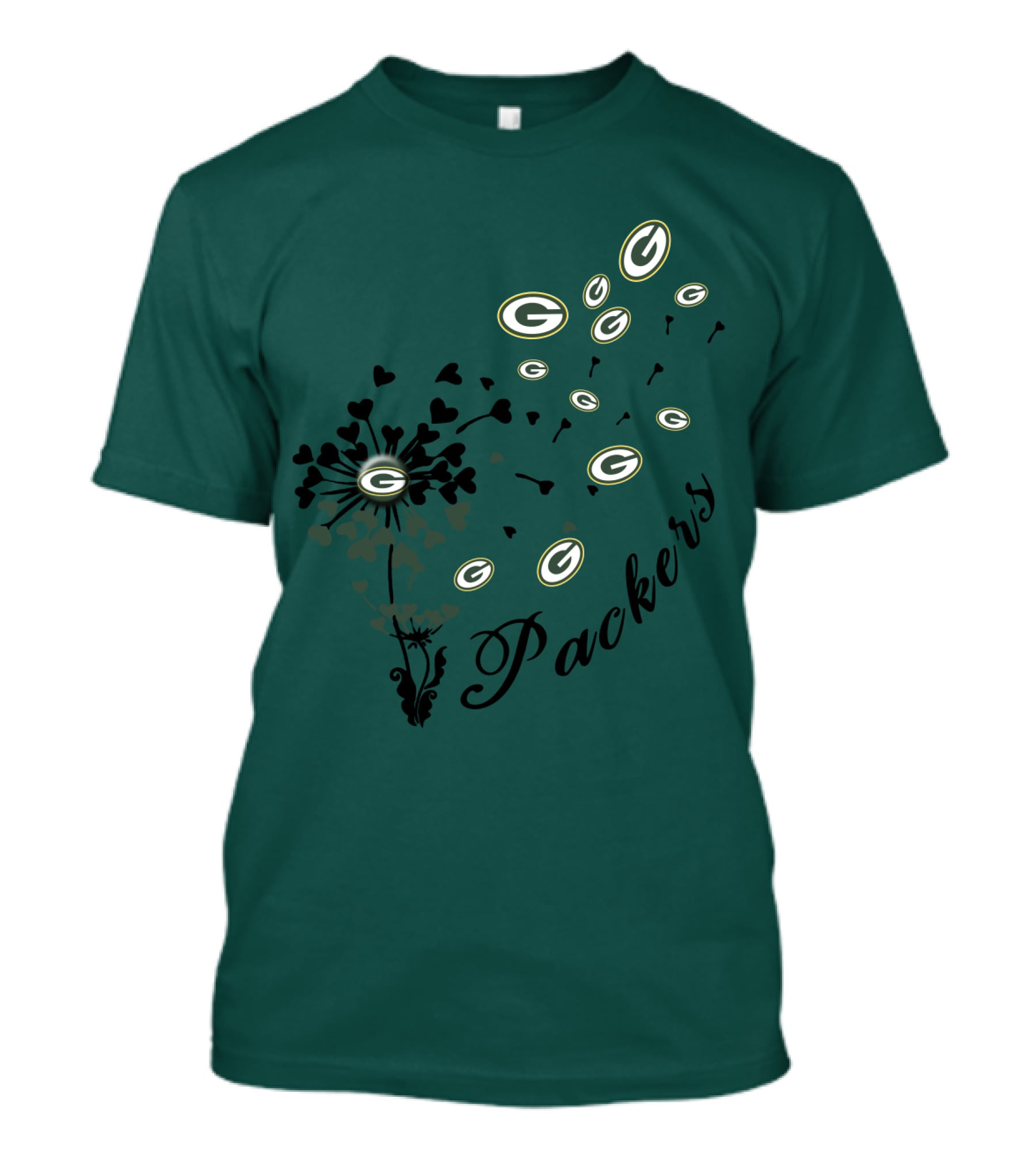 Packers Green Bay Hearts And Blossoms T-Shirt