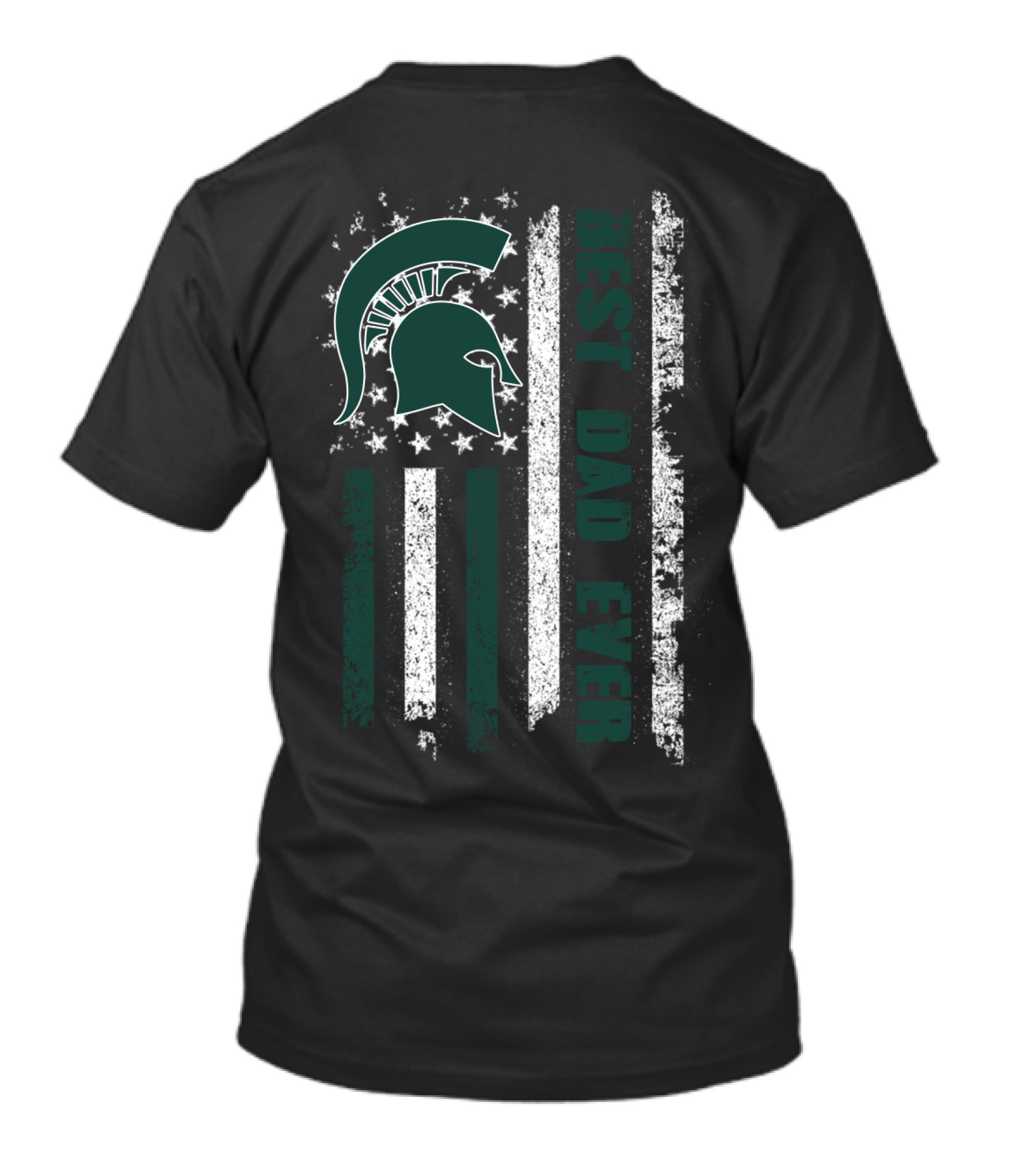 Best Dad Ever Spartan Helmet Flag T-Shirt