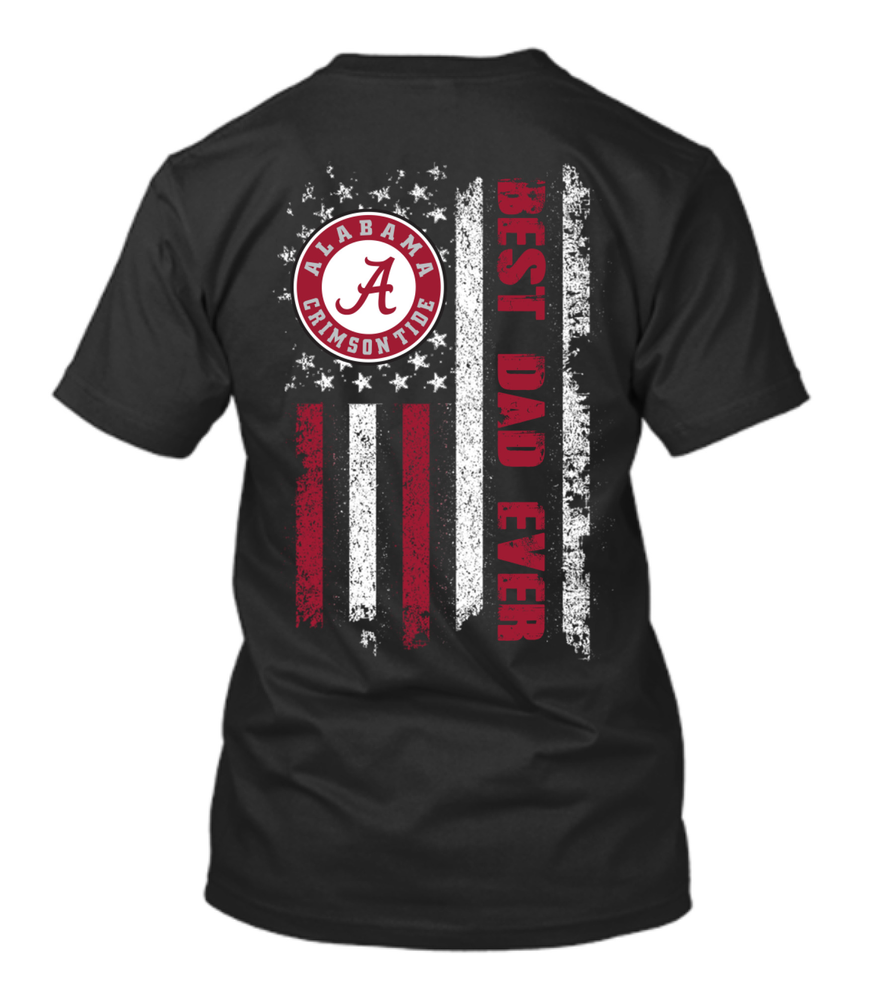 Alabama Crimson Tide Best Dad Ever American Flag T-Shirt