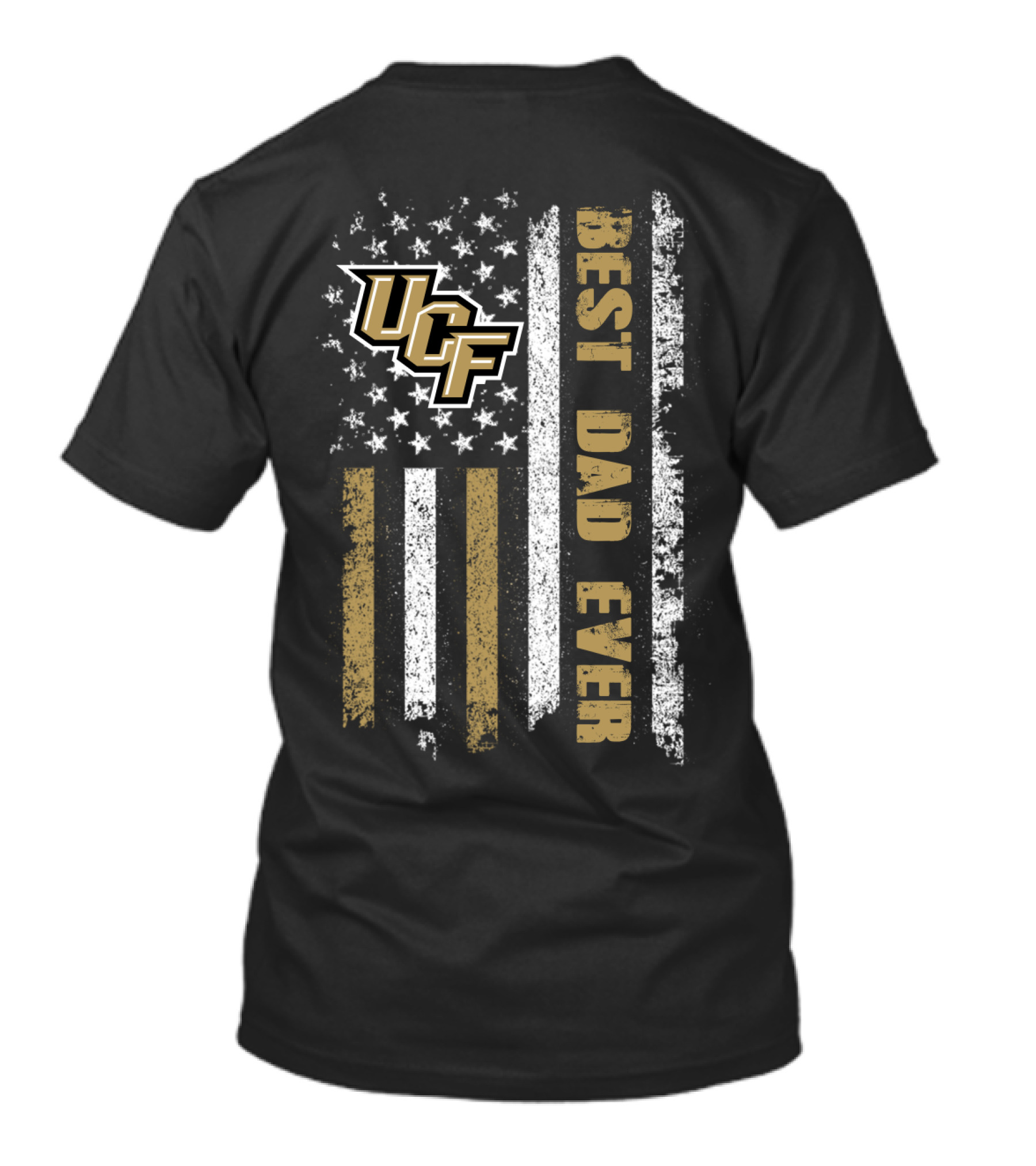 Ucf Best Dad Ever American Flag Grunge Style T-Shirt